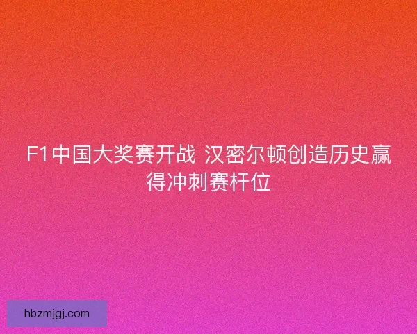 F1中国大奖赛开战 汉密尔顿创造历史赢得冲刺赛杆位